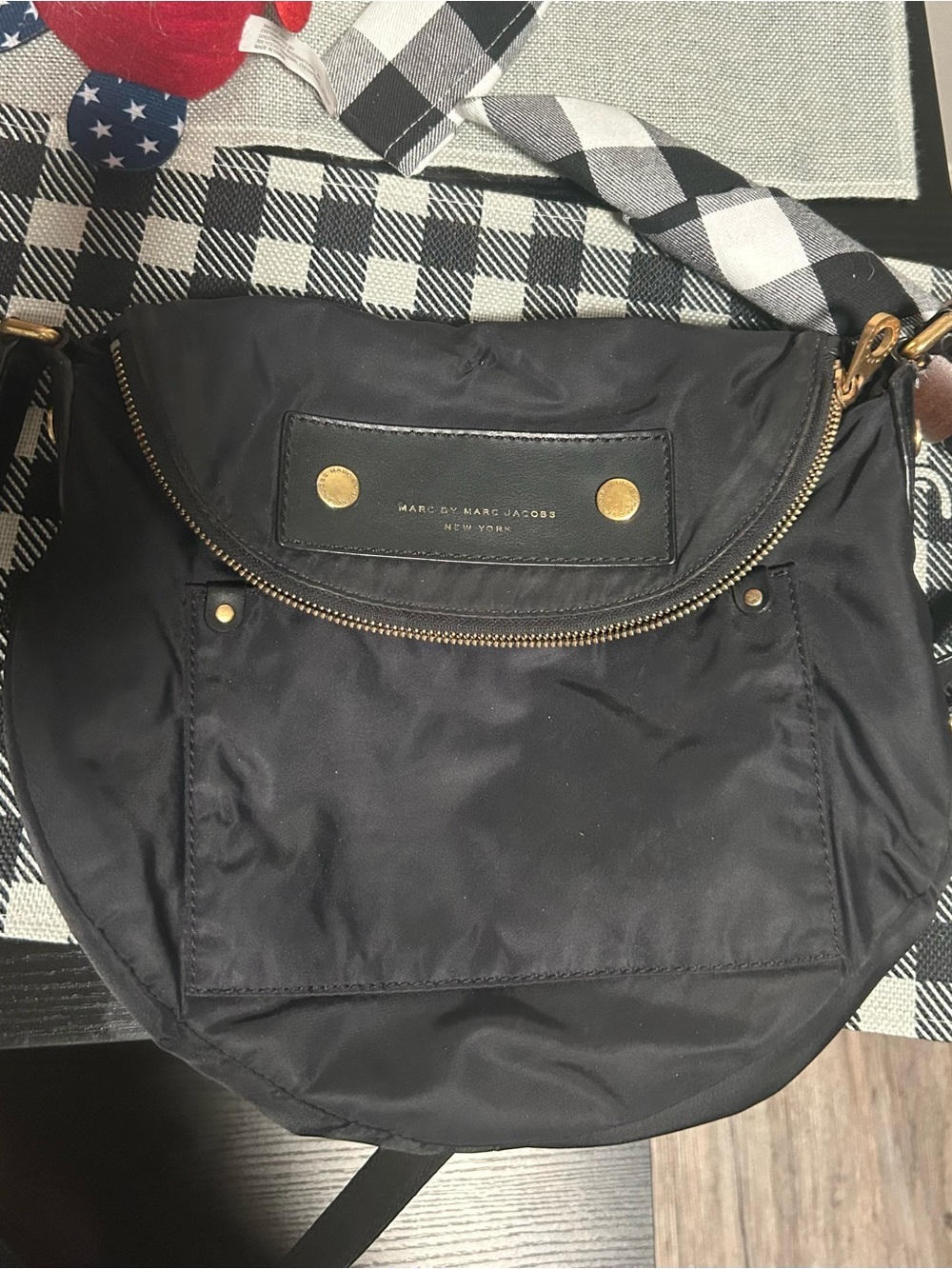 Marc by Marc Jacobs Black Nylon Crossbody with Gold Hardware